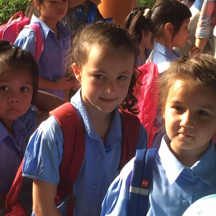 Group of children in school uniform